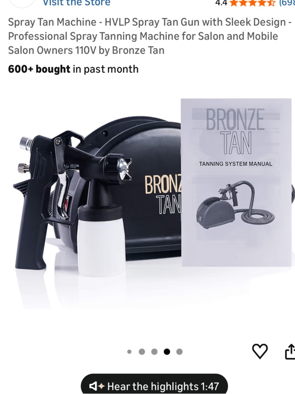 Bronze Tan HVLP Spray Tan Machine - Black and White